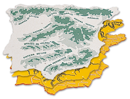 3 plantillas plástico mapa España 22x18cm.